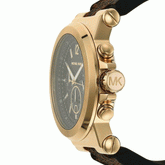 Michael Kors Men’s Quartz Brown Leather Strap Black Dial 48mm Watch MK8904